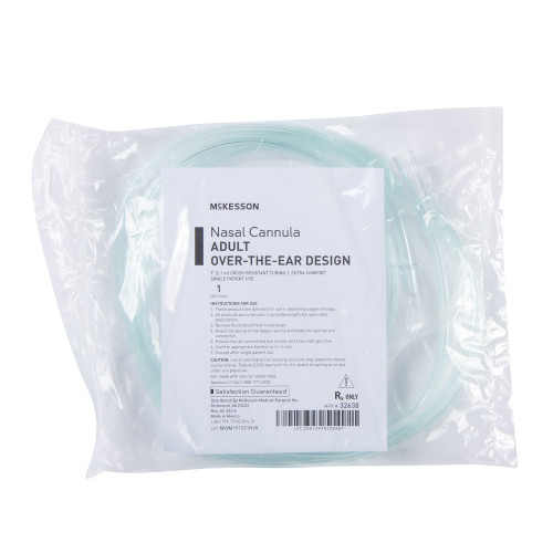 McKesson Nasal Cannula Adult Curved Prong / NonFlared Tip 7 Foot Tubing, 32638, Pack of 1