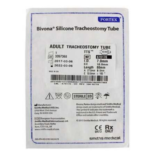 Tracheostomy Tube Bivona TTS Standard Size 7 Cuffed 670170 Each/1 670170 SMITHS MEDICAL ASD,INC 450021_EA