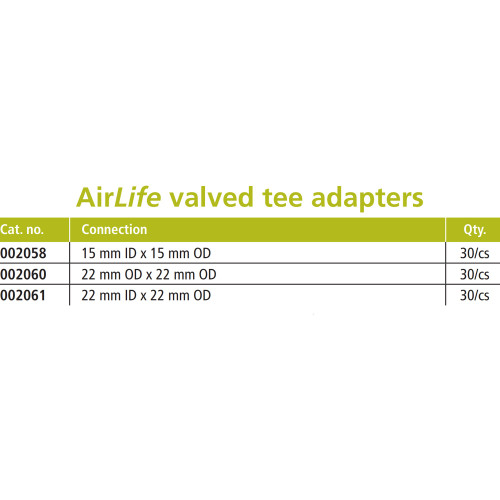 AirLife Tee Adapter, 002061, Pack of 1