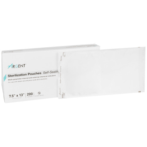 McKesson Argent Sure-Check Sterilization Pouch, Size 7.5 x 13'', Case of 1000