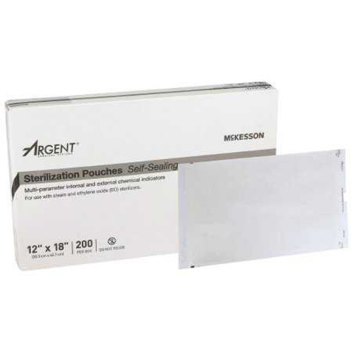 Sterilization Pouch McKesson Argent™ Sure-Check® Ethylene Oxide (EO) Gas / Steam 12 x 18 Inch Transparent / Blue Self Seal Paper / Film 73-SSP391 Box of 1 73-SSP391 McKesson Argent™ Sure-Check® 527136_BX