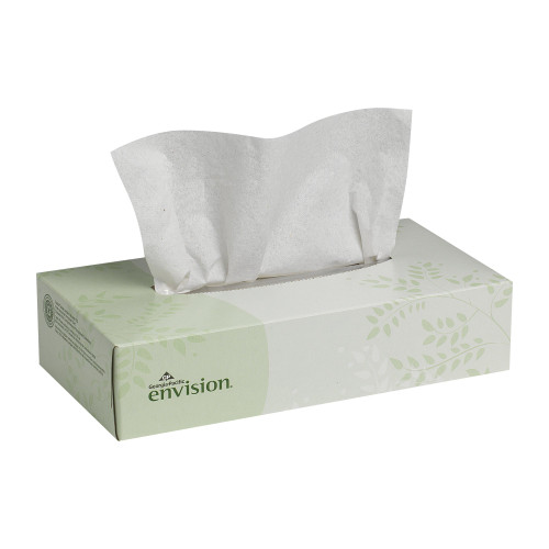 Envision Facial Tissue, 8 X 8.3", Flat Box, 100 Counts per Box, Box of 1