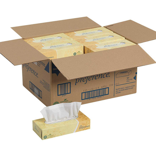Facial Tissue Preference White 7-3/5 X 9 Inch 48100 Box/100 48100 GEORGIA PACIFIC FT JAMES DIV 375146_BX