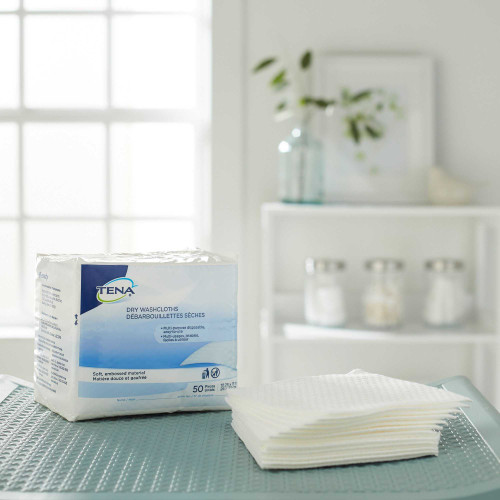 Washcloth Tena 10 X 13-1/4 Inch White Disposable 74499 BG/1 74499 SCA PERSONAL CARE 450345_BG