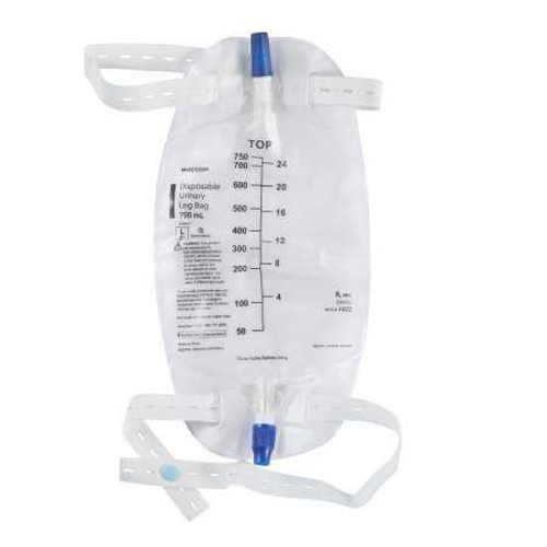 Urinary Leg Bag McKesson Anti-Reflux Valve Sterile 750 mL Vinyl 4602 Case of 48 4602 McKesson 854583_CS