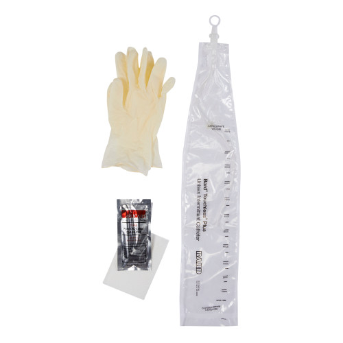 Intermittent Catheter Tray Touchless Plus Closed System, Straight Tip 14 Fr. Without Balloon Vinyl 4A5144 Pack of 1