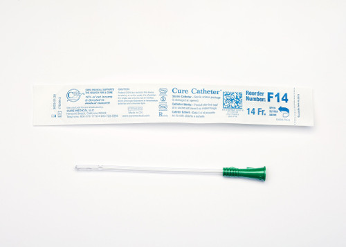 Cure Catheter 6'' Female Uncoated Catheter, 14 Fr., Straight Tip, Pack of 1