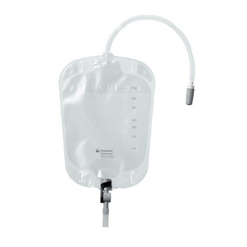 Urinary Leg Bag Conveen Security Anti-Reflux Valve, Clamp Valve NonSterile 1000 mL Vinyl, Flocked 21027 Pack of 1