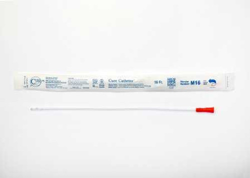 Urethral Catheter Cure Catheter Straight Tip 16 Fr. 16 Inch M16 Each/1 M16 CURE MEDICAL 701369_EA