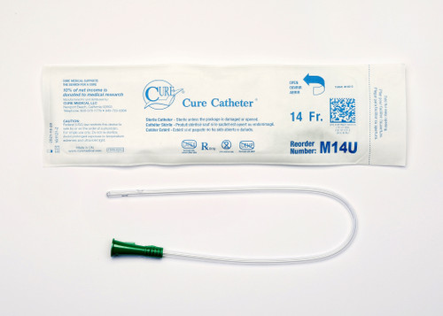 Urethral Catheter Cure Catheter Straight Tip 14 Fr. 16 in, M14U Pack of 1