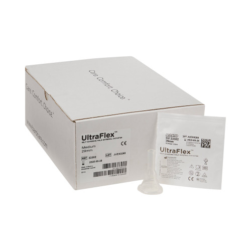 Male External Catheter UltraFlex Self-Adhesive Band Silicone Medium 33302 Box of 30