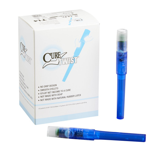 Urethral Catheter Cure Twist Straight Tip Lubricated PVC 14 Fr. 6 in, T14 Box of 30