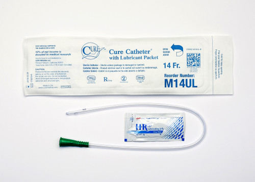 Urethral Catheter Cure Medical U-Shape 14 Fr. 16 in, M14UL Box of 30