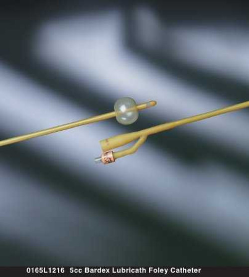 Foley Catheter Bardex Lubricath 2-Way Standard Tip 5 cc Balloon 16 Fr. Hydrophilic Polymer Coated Latex 0165L16 Case/12 0165L16 BARD MEDICAL DIVISION 159902_CS