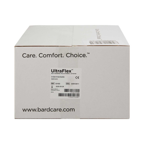 Male External Catheter UltraFlex Self-Adhesive Seal Silicone Intermediate 33103 Case/100 33103 BARD MEDICAL DIVISION 578103_BX