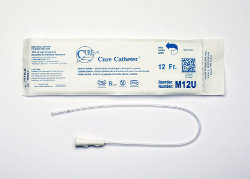 Urethral Catheter Cure Catheter Straight Tip Uncoated PVC 12 Fr. 16 in, M12U Pack of 1