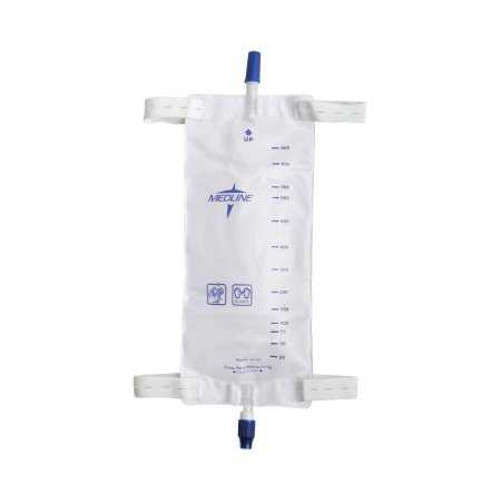 Urinary Leg Bag Medline® Anti-Reflux Valve Sterile Fluid Path 950 mL Vinyl DYND12578 Case of 48 Medline® 476196_CS