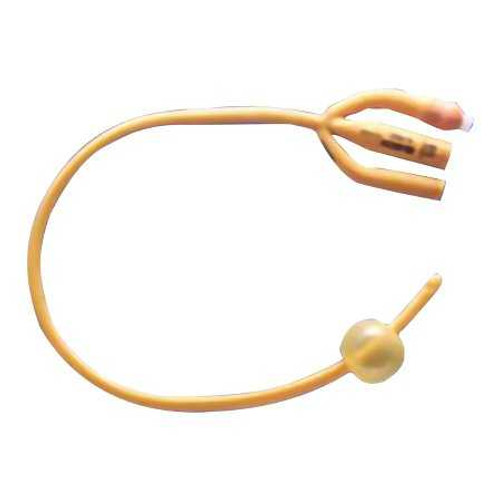 Foley Catheter Rusch Gold® 3-Way Standard Tip 30 cc Balloon 20 Fr. Silicone Coated Latex 183430200 Box of 10 183430200 Rusch Gold® 487203_BX