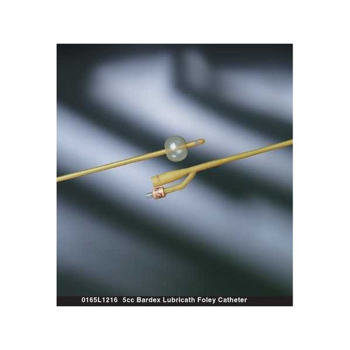 Foley Catheter Bardex Lubricath 2-Way Standard Tip 5 cc Balloon 24 Fr. Hydrophilic Polymer Coated Latex 0165L24 Case of 12