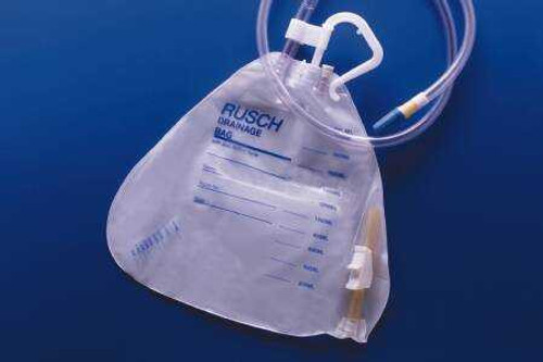 Urinary Drain Bag Rusch® Anti-Reflux Valve Sterile 2000 mL Vinyl 390060 Box of 20 390060 Rusch® 485178_BX