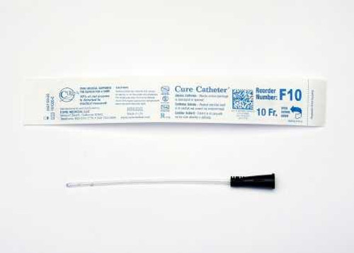 Urethral Catheter Cure Catheter Straight Tip 10 Fr. 6 Inch F10 Each/1 F10 CURE MEDICAL 761794_EA