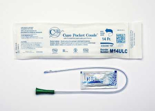 Urethral Catheter Cure Pocket Cath Coude Tip Lubricated 14 Fr. 16 Inch M14ULC Pack of 1 M14ULC CURE MEDICAL 1044622_EA
