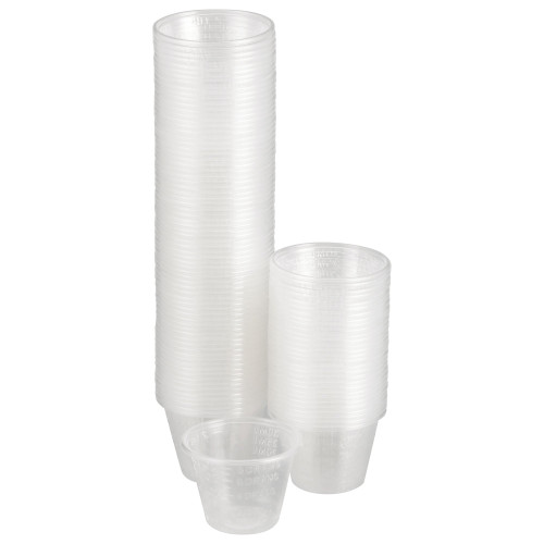 McKesson Medicine Cup 1 oz. Clear Plastic Disposable NonSterile, 16-9505, Sleeve of 100