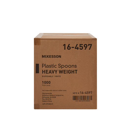 McKesson Spoon Heavy Weight White Polypropylene, 16-4597, Case of 1000