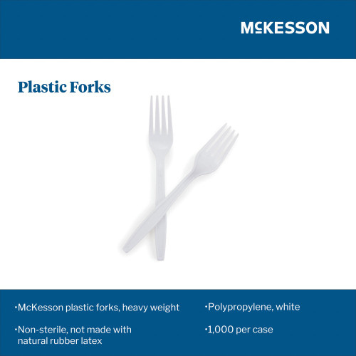 McKesson Fork Heavy Weight White Polypropylene, 16-9000, Case of 1000