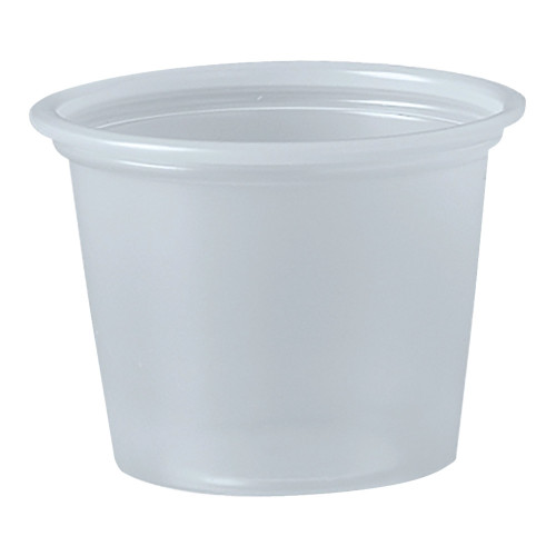 Solo 1 oz. Plastic Souffle Cup Translucent Disposable, P100N, Case of 2500