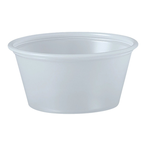 Souffle Cup Solo 2 oz. Translucent Plastic Disposable P200N Case of 2500