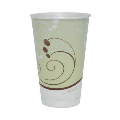 Drinking Cup Trophy 16 oz. Beige / Burgundy Styrofoam Disposable X16N-J8002 Case/750 X16N-J8002 SOLO/SWEETHEART CUP COMPANY 669192_CS