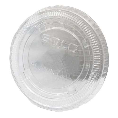 Dart Solo Souffle Cup Lid For Medium Sized Souffle Cups Clear Plastic Disposable, PL200N, Sleeve of 125