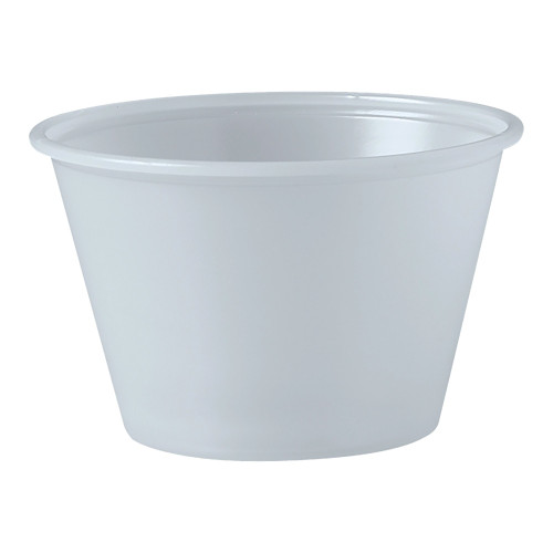 Solo 4 oz. Plastic Souffle Cup Translucent Disposable, P400N, Case of 2500