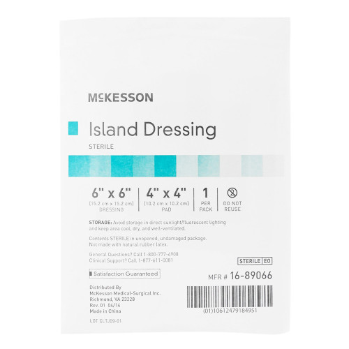McKesson Island Dressing 6 X 6 Inch Square Sterile, 16-89066, Box of 25