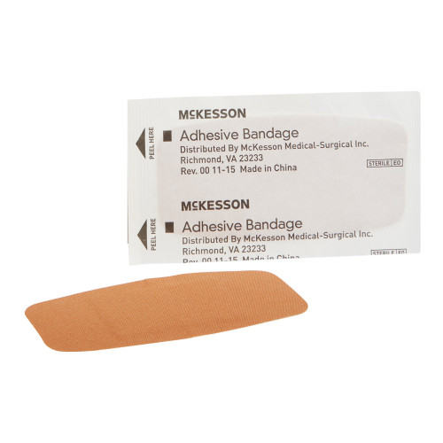 McKesson Adhesive Strip Fabric Tan 2 X 4 Inch Sterile, 16-4817, Box of 1