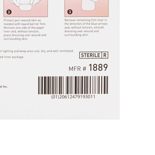 Hydrocolloid Dressing McKesson 4 X 4 Inch Square Sterile 1889 Box/10 1889 MCK BRAND 882995_BX