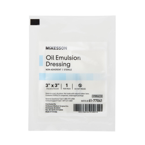McKesson Oil Emulsion Impregnated Dressing Square 3 X 3 Inch Sterile, 61-77041, Pack of 1