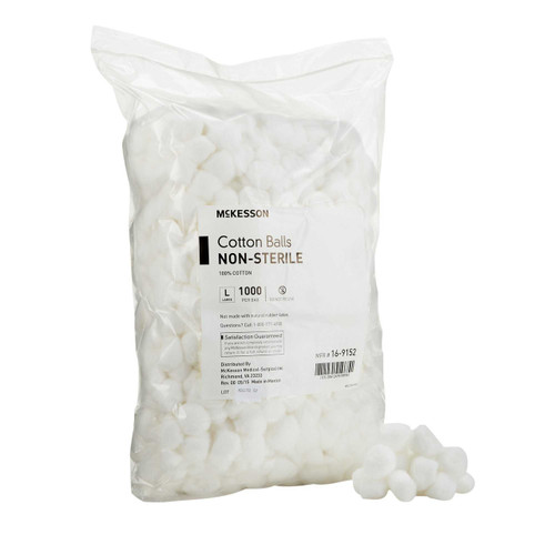Cotton Ball McKesson Large NonSterile 16-9152 Bag of 1000 16-9152 McKesson 980220_BG