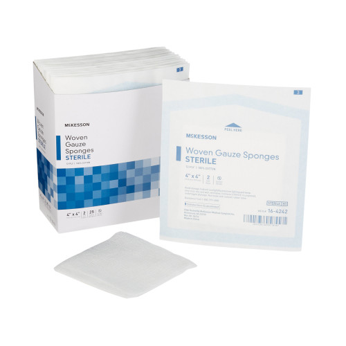 McKesson Gauze Sponge 4 X 4 Inch 12-Ply Sterile 2 per Pack, 16-4242, Pack of 1