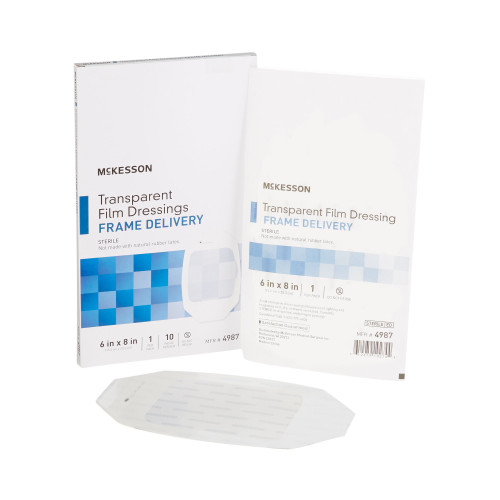 McKesson Transparent Film Dressing 6 X 8 Inch Frame Style Delivery Octagon Sterile, 4987, Pack of 1