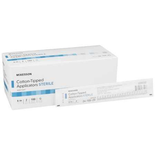 Swabstick McKesson Cotton Tip Wood Shaft 6 Inch Sterile 2 per Pack 24-106-2S Case of 1000 24-106-2S McKesson 508713_CS