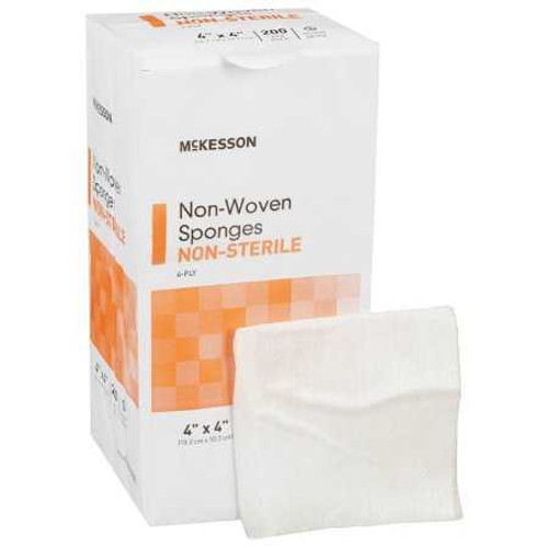 Nonwoven Sponge McKesson 4 x 4 Inch 200 per Pack NonSterile 4-Ply Square 94442000 Case of 2000 94442000 McKesson 446036_CS
