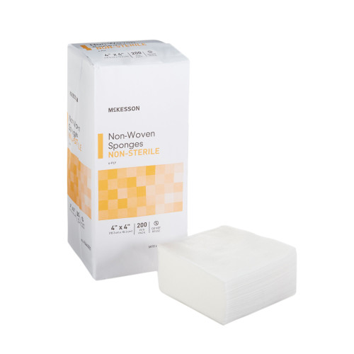 McKesson Nonwoven Sponge 4 X 4 Inch 4-Ply NonSterile 200 per Pack, 94442000, Case of 2000