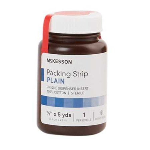 Wound Packing Strip McKesson Non-impregnated 1/4 Inch x 5 Yard Sterile Plain 61-59120 Case of 12 61-59120 McKesson 470436_CS