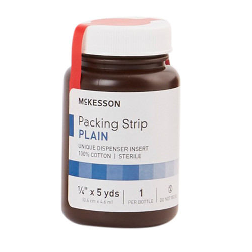 McKesson Wound Packing Strip Non-Impregnated 1/4 Inch X 5 Yard Sterile Plain, 61-59120, Case of 12