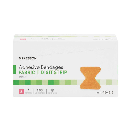 Adhesive Strip McKesson 1.7 x 2 Inch Fabric Fingertip Tan Sterile 16-4818 Box of 100 16-4818 McKesson 466875_BX Adhesive Strip McKesson 1.7 x 2 Inch Fabric Fingertip Tan Sterile 16-4818 Box of 100 16-4818 McKesson 466875_BX
