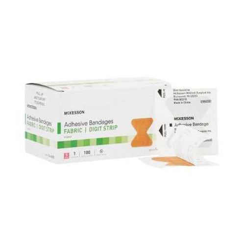 Adhesive Strip McKesson 1.7 x 2 Inch Fabric Fingertip Tan Sterile 16-4818 Box of 100 16-4818 McKesson 466875_BX