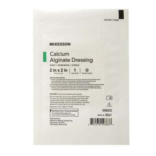 McKesson Alginate Dressing 2 X 2 Inch Square, 3561, Pack of 1