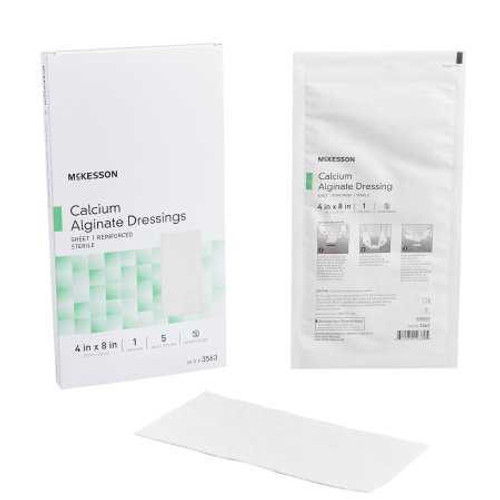 Calcium Alginate Dressing McKesson 4 X 8 Inch Rectangle Calcium Alginate Sterile 3563 Each/1 3563 MCK BRAND 883266_EA